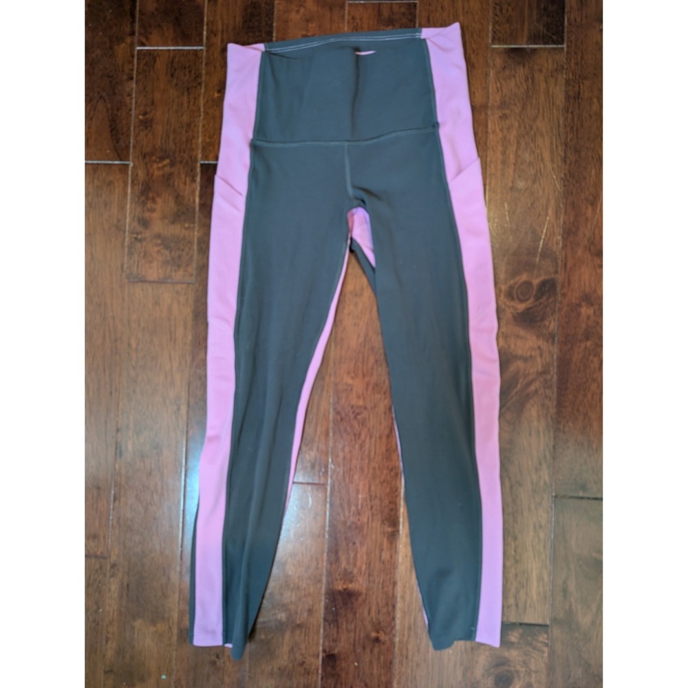 Athleta Yin 7/8 Tight Leggings Gray Pink Colorblock XSP Petite